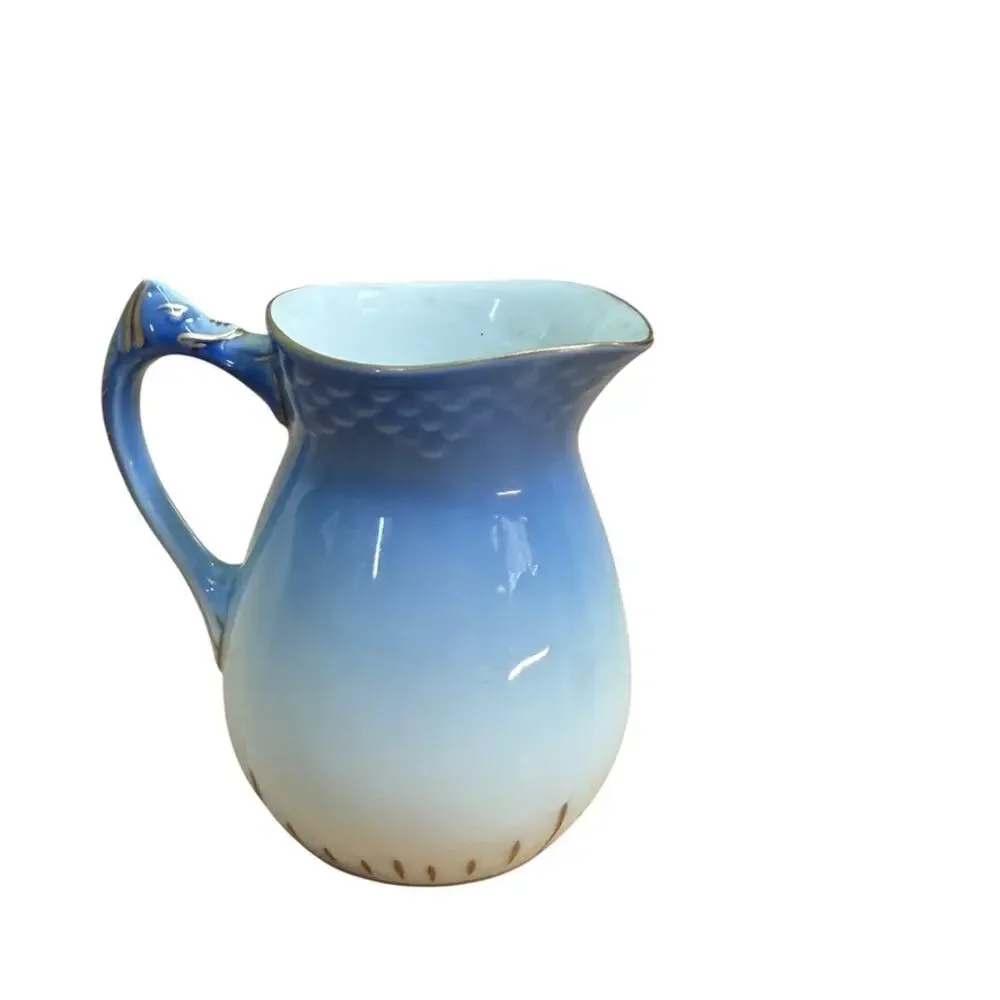 Bing & Grøndahl Seagull Pattern Small Pitcher Creamer 1952-1957 Gold Gilded Blue